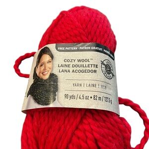 Loops‎ & Threads Cozy WOOL YARN Claret 4.5 Oz 50% Wool 3/4 Skein